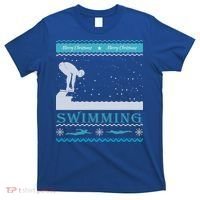 Swimming Ugly Christmas Sweater For Swimmer Cool Gift T-Shirt thumb 0