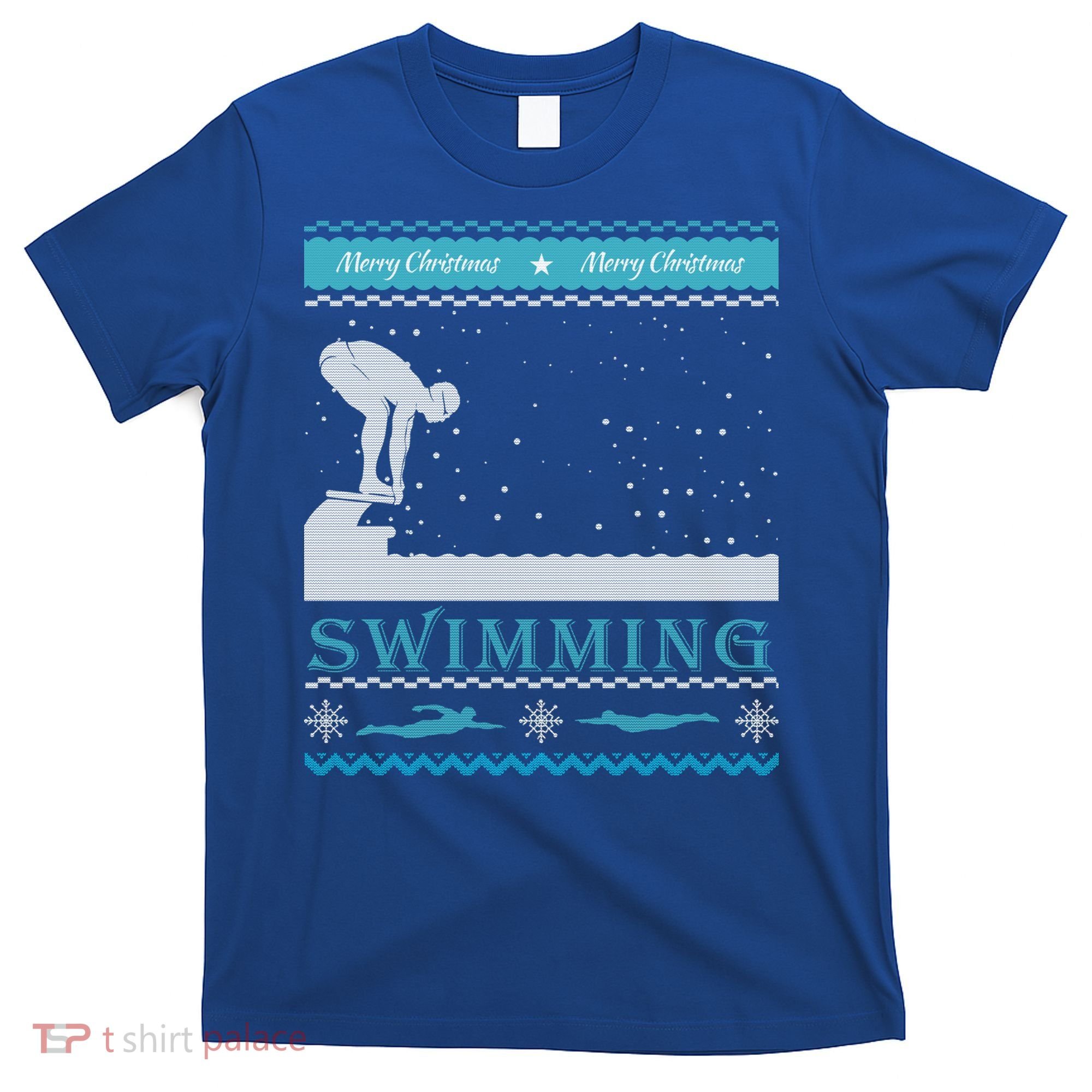Swimming Ugly Christmas Sweater For Swimmer Cool Gift T-Shirt