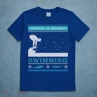 Swimming Ugly Christmas Sweater For Swimmer Cool Gift T-Shirt thumb 5