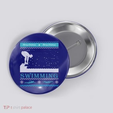 Swimming Ugly Christmas Sweater For Swimmer Cool Gift Button