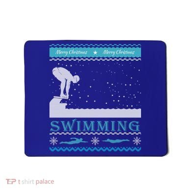 Swimming Ugly Christmas Sweater For Swimmer Cool Gift Mousepad