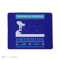 Swimming Ugly Christmas Sweater For Swimmer Cool Gift Mousepad thumb 0