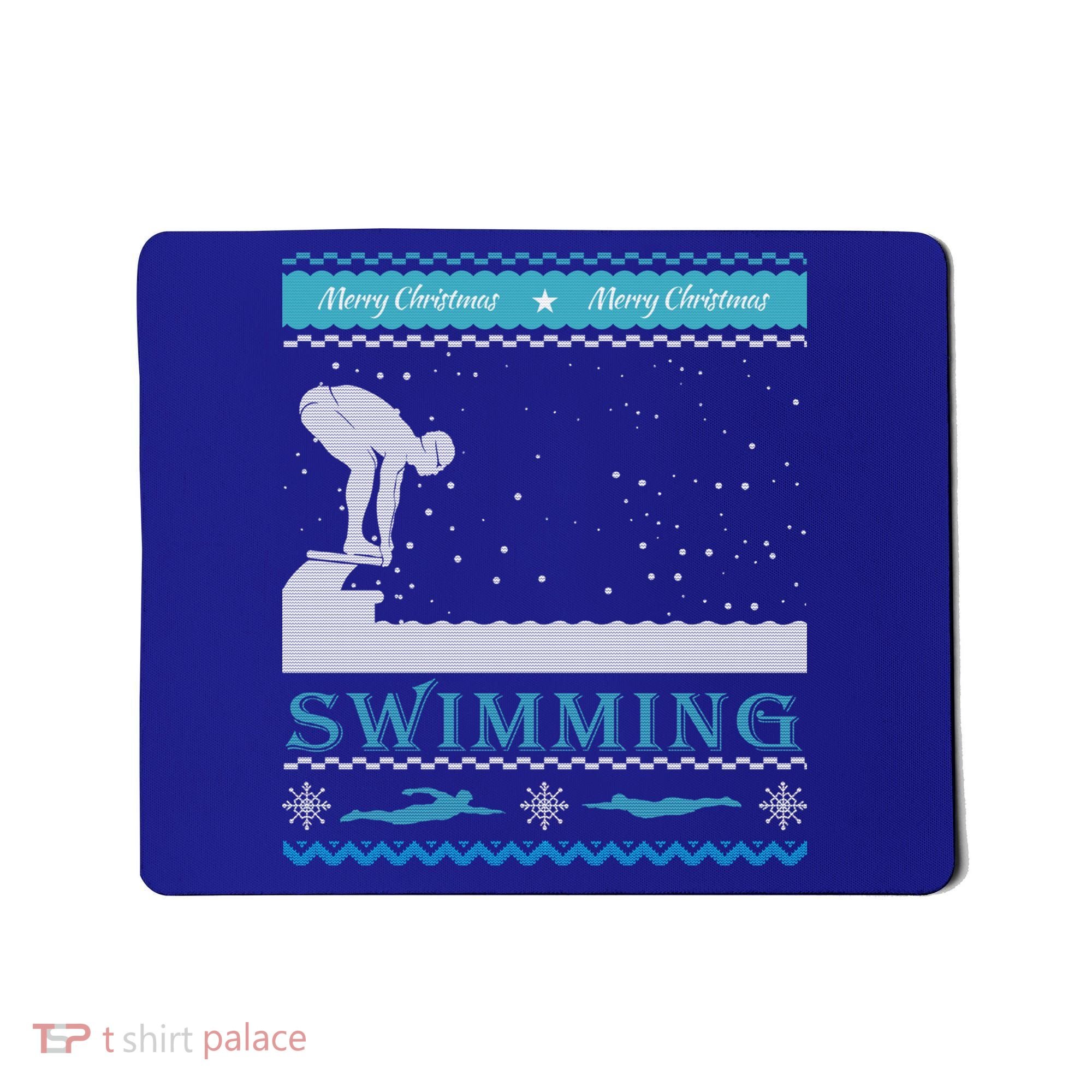 Swimming Ugly Christmas Sweater For Swimmer Cool Gift Mousepad