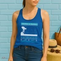 Swimming Ugly Christmas Sweater For Swimmer Cool Gift Women's Tank Top thumb 2