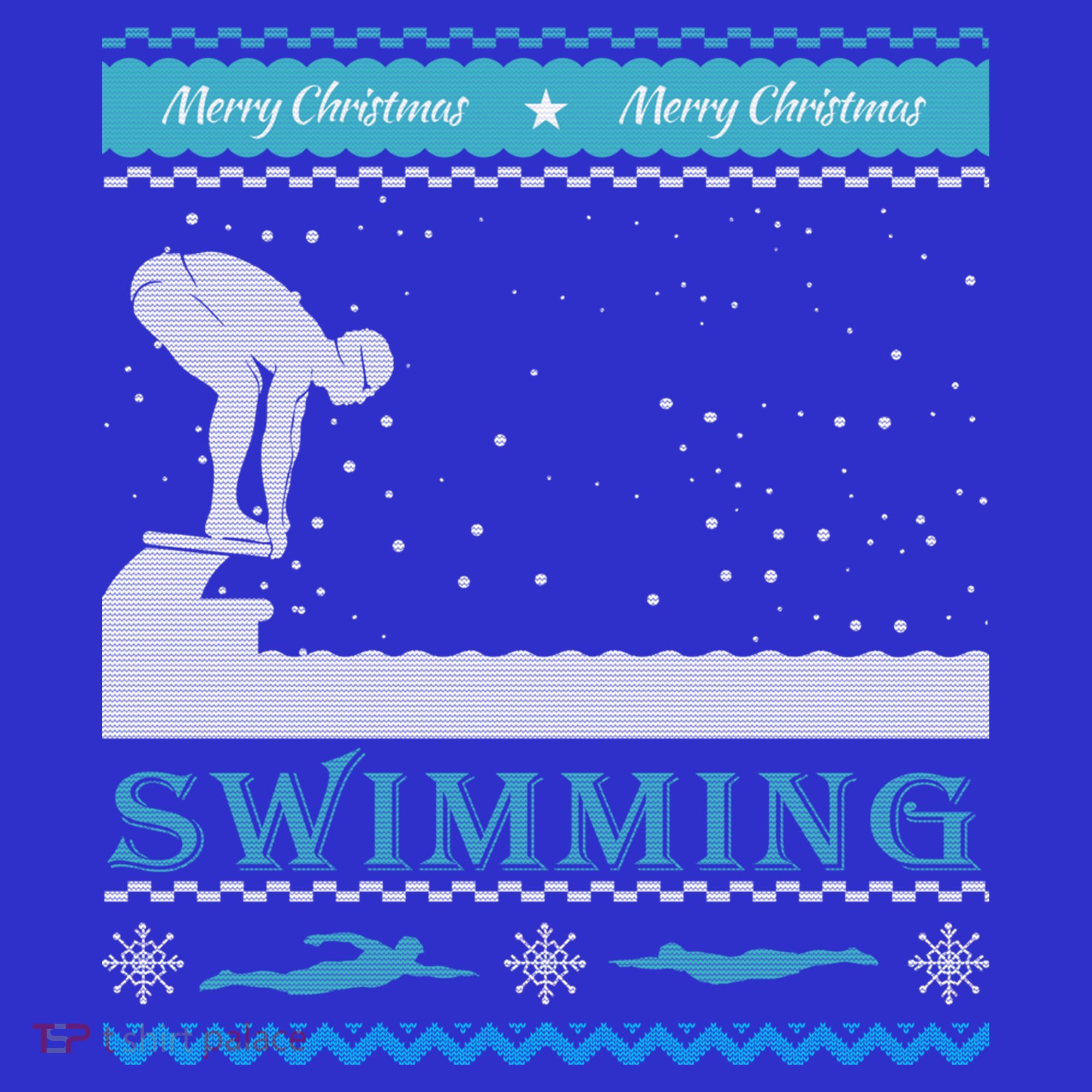 Swimming Ugly Christmas Sweater For Swimmer Cool Gift Women's Tank Top