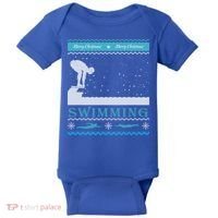 Swimming Ugly Christmas Sweater For Swimmer Cool Gift Baby Bodysuit thumb 0