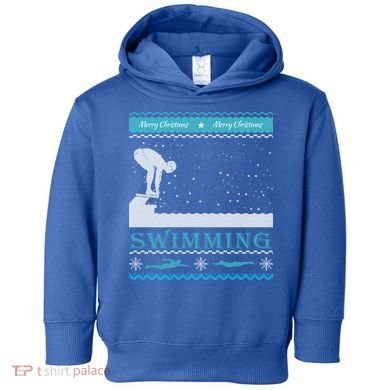 Swimming Ugly Christmas Sweater For Swimmer Cool Gift Toddler Hoodie