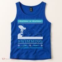Swimming Ugly Christmas Sweater For Swimmer Cool Gift Tank Top thumb 2