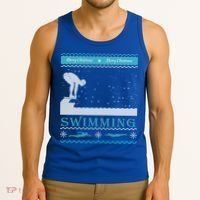Swimming Ugly Christmas Sweater For Swimmer Cool Gift Tank Top thumb 3