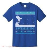 Swimming Ugly Christmas Sweater For Swimmer Cool Gift Kids T-Shirt thumb 0