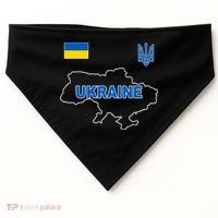 Support Ukraine Country Map USA-Made Doggie Bandana thumb 0