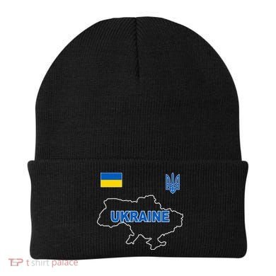 Support Ukraine Country Map Beanie