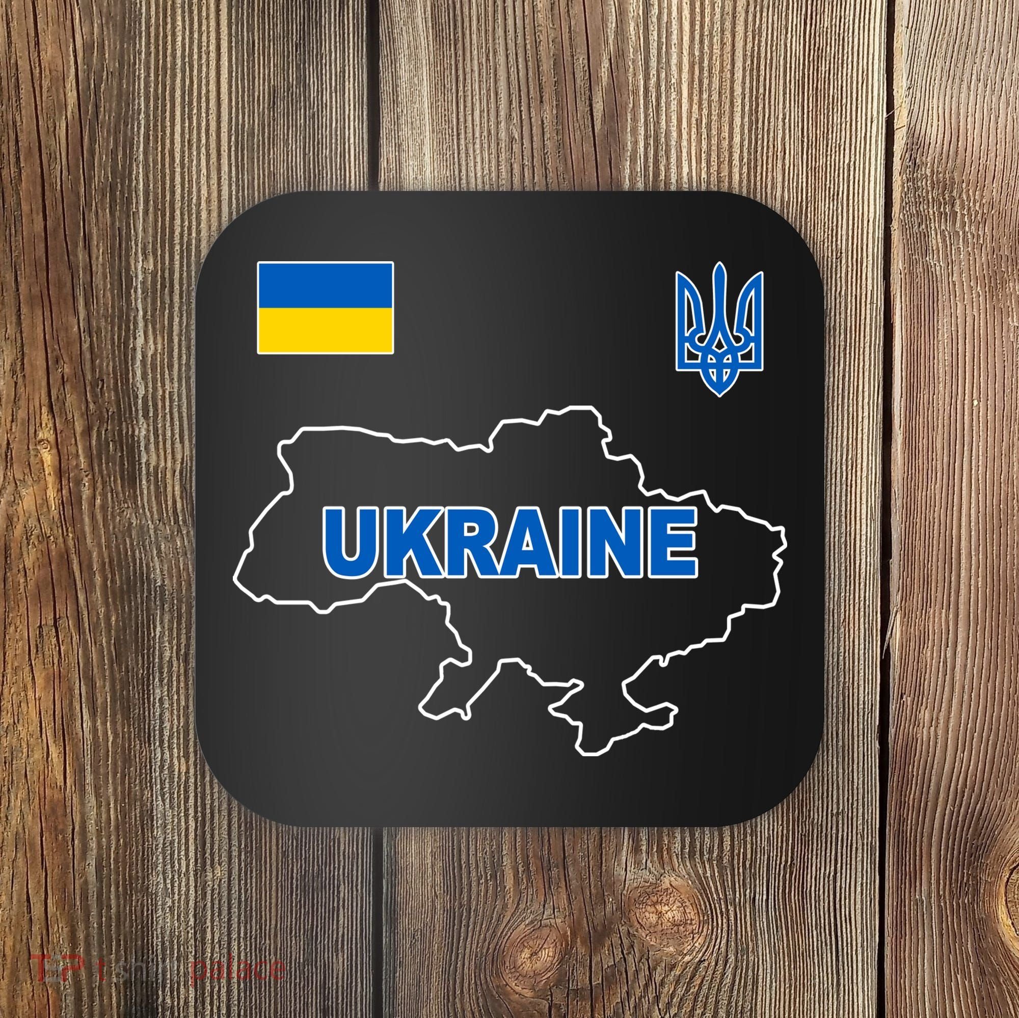 Support Ukraine Country Map Coaster