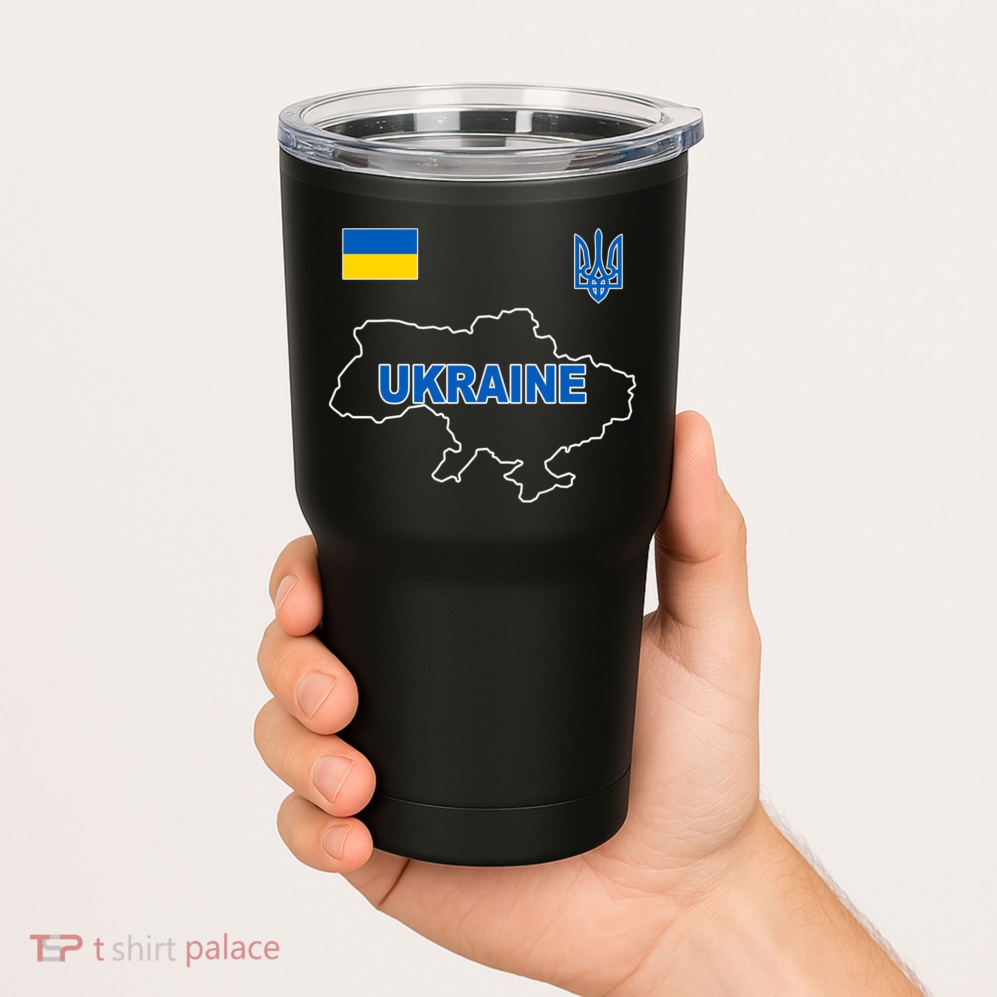 Support Ukraine Country Map Tumbler