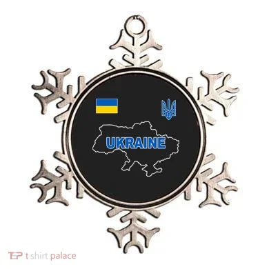 Support Ukraine Country Map Ornament