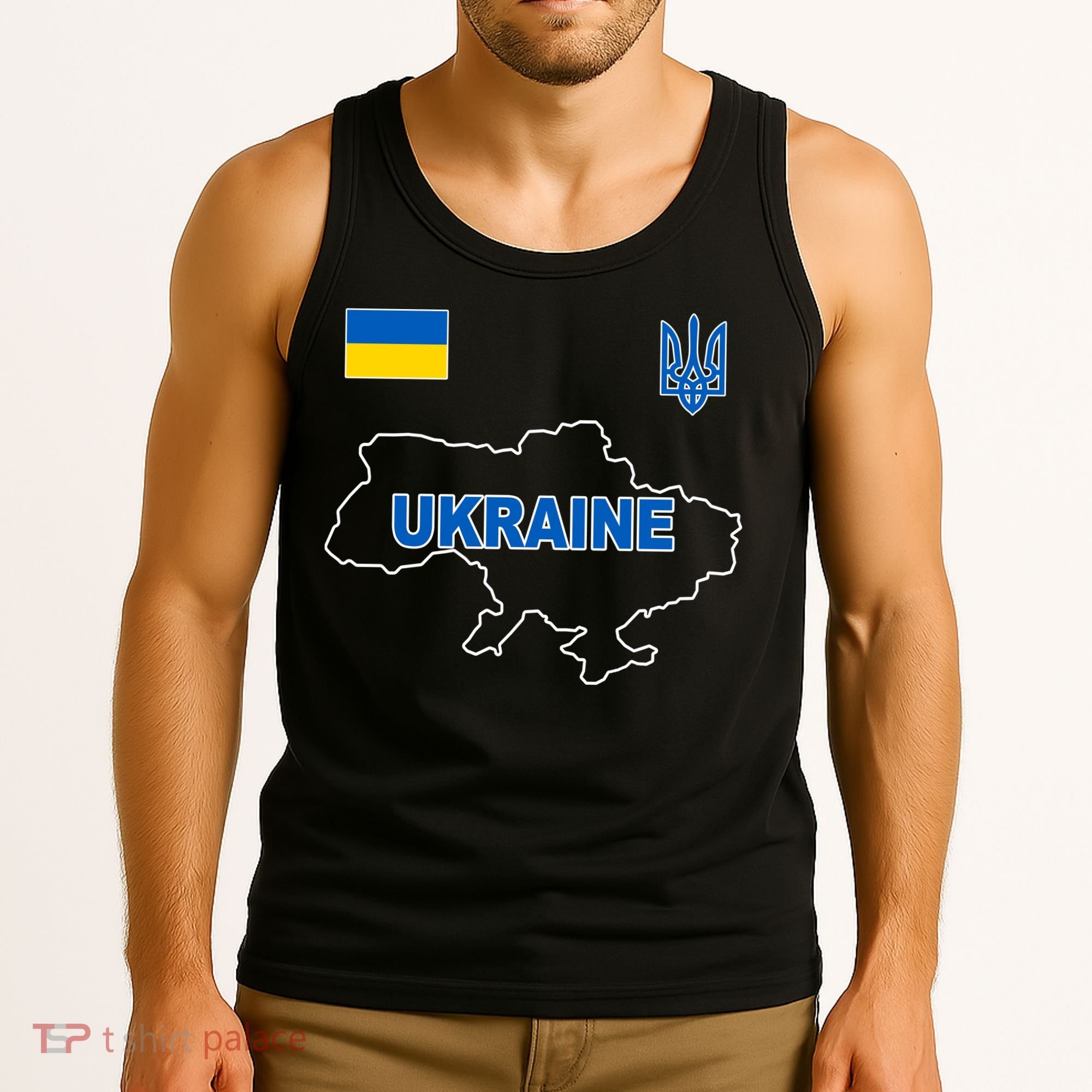 Support Ukraine Country Map Tank Top