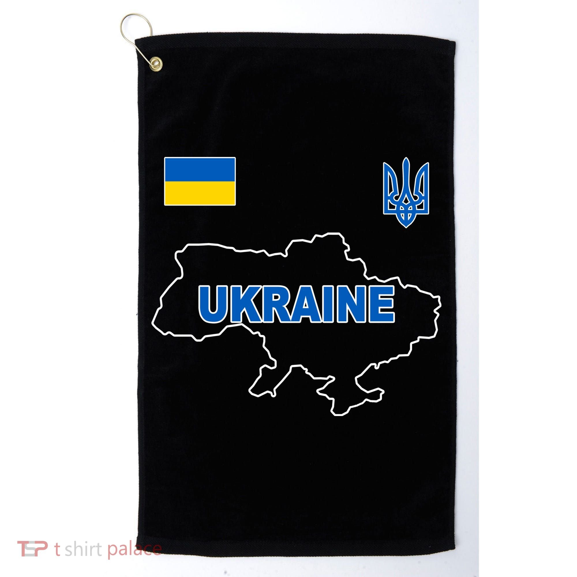 Support Ukraine Country Map Golf Towel