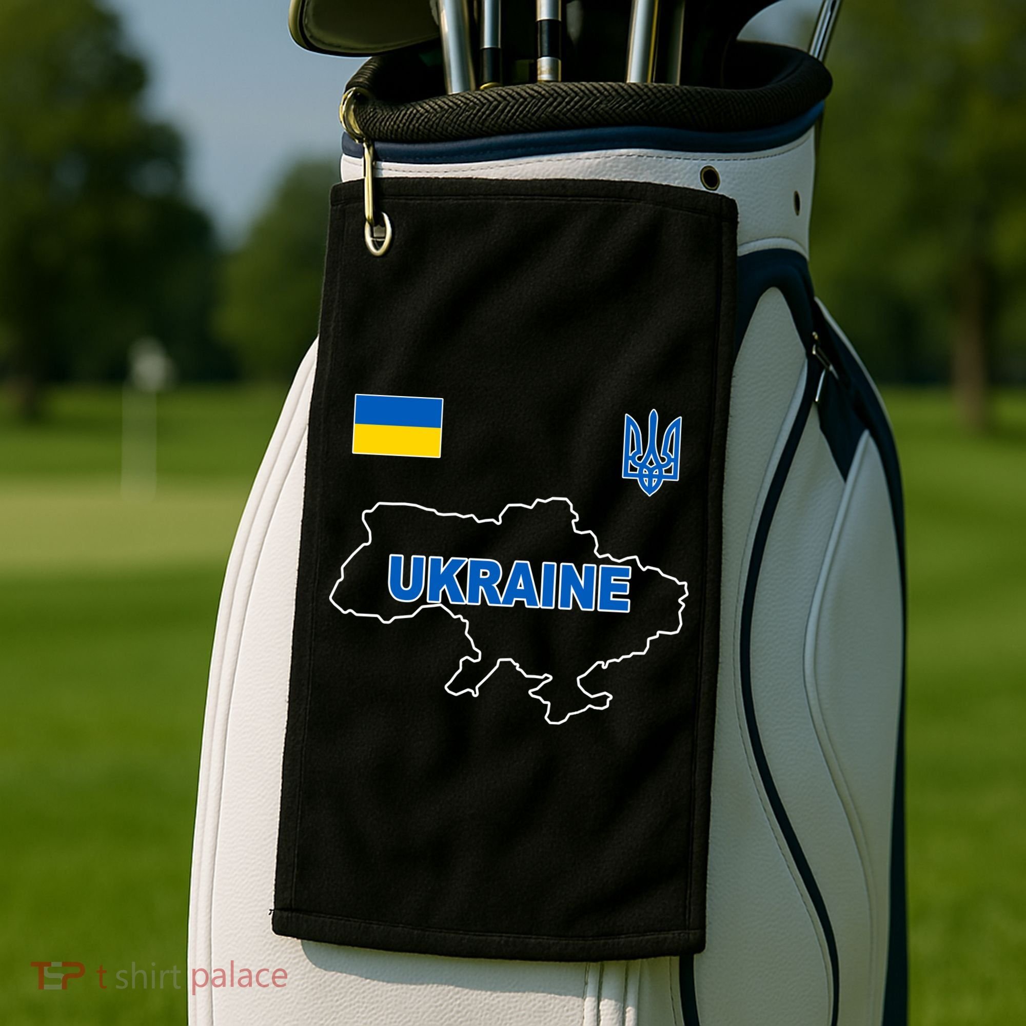 Support Ukraine Country Map Golf Towel