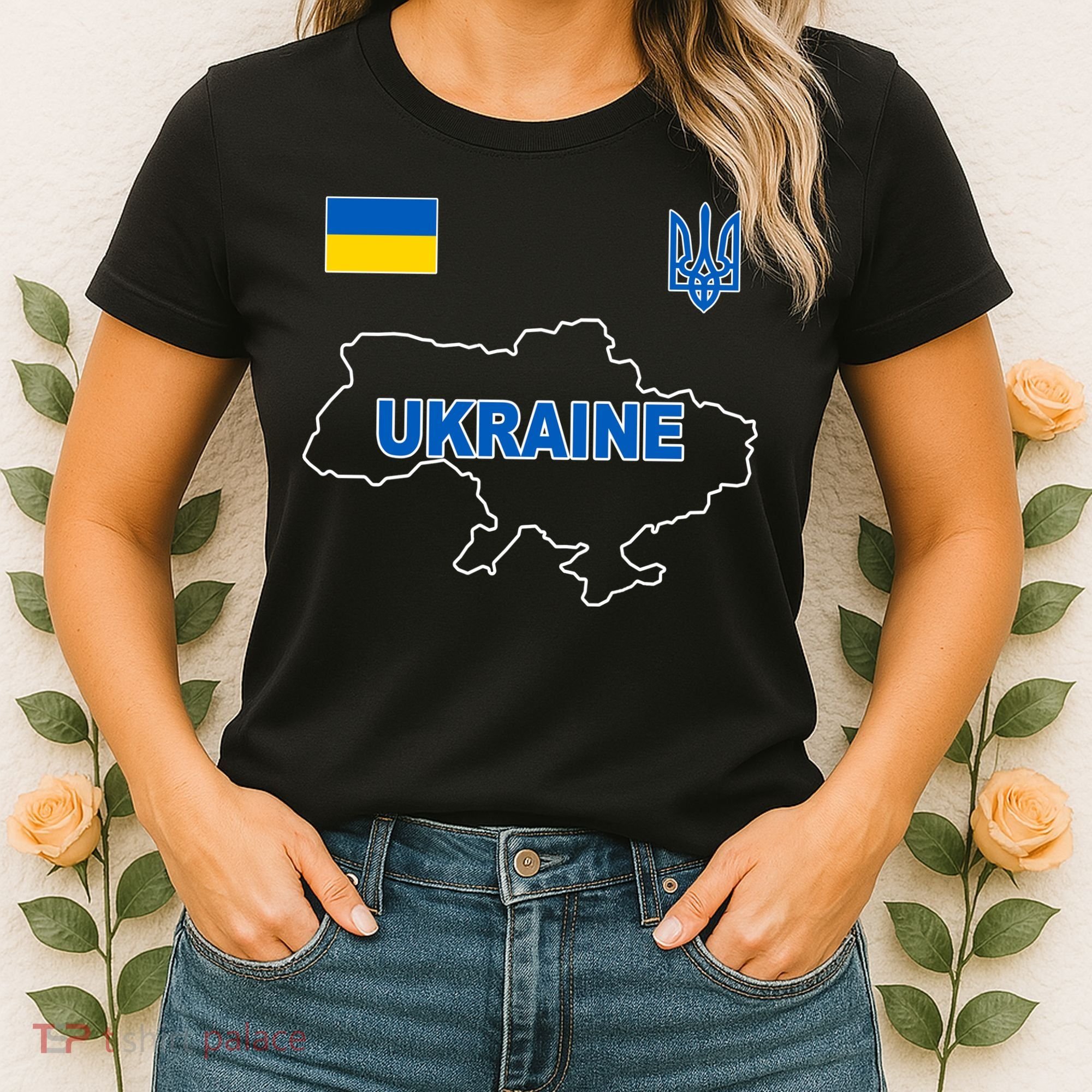 Support Ukraine Country Map Women's T-Shirt