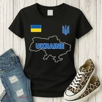 Support Ukraine Country Map Women's T-Shirt thumb 3