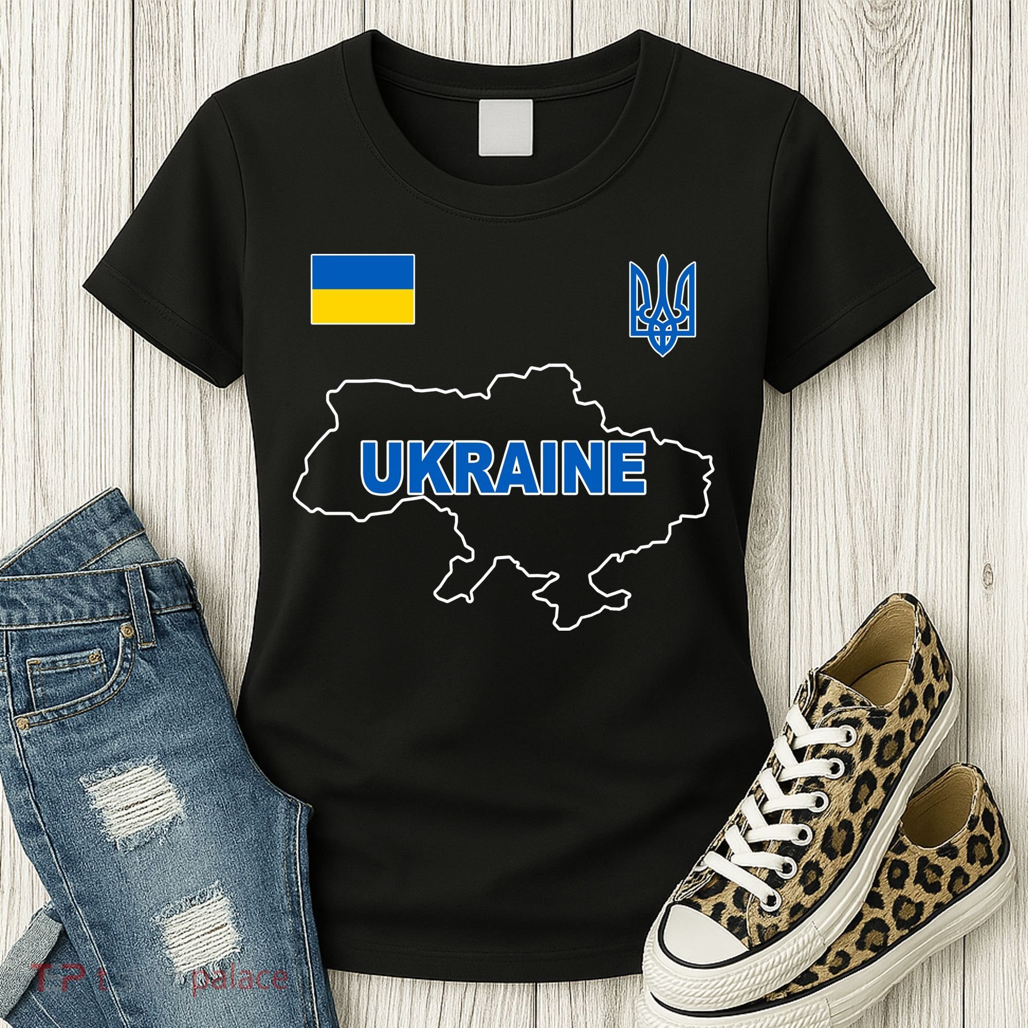 Support Ukraine Country Map Women's T-Shirt