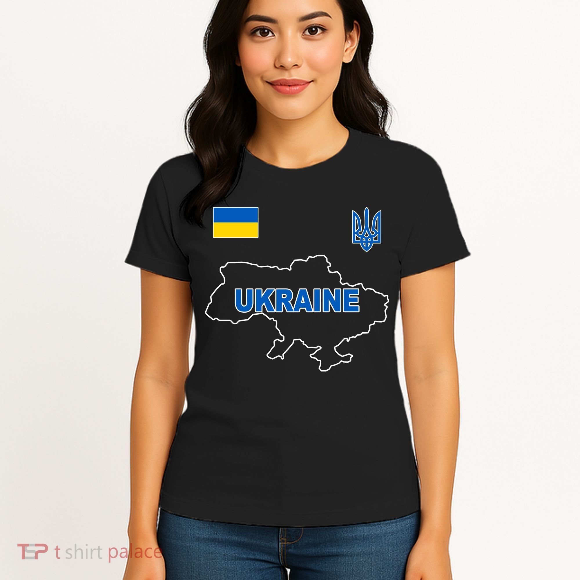 Support Ukraine Country Map Women's T-Shirt