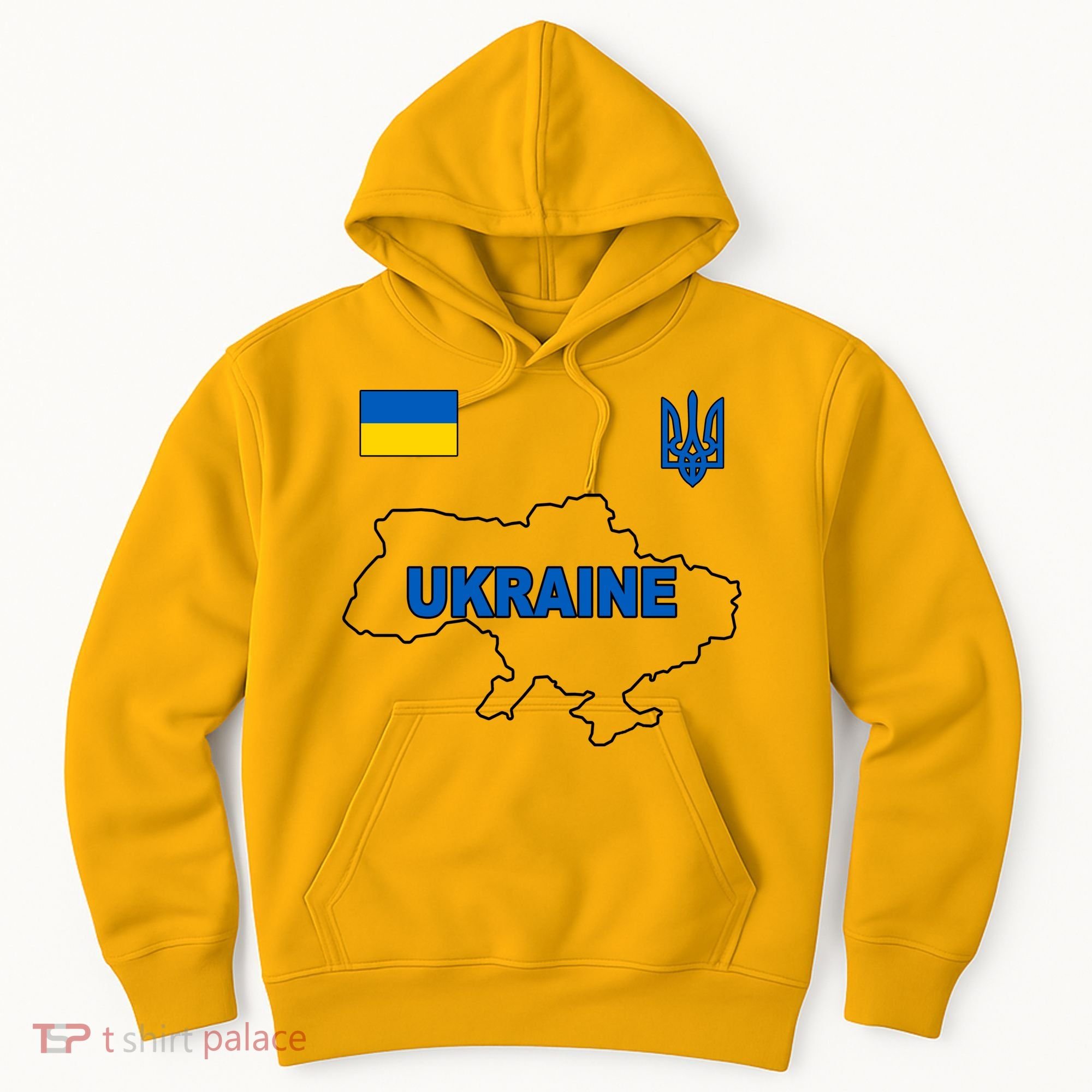Support Ukraine Country Map Hoodie