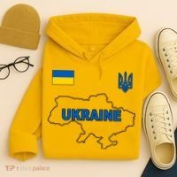 Support Ukraine Country Map Hoodie thumb 4