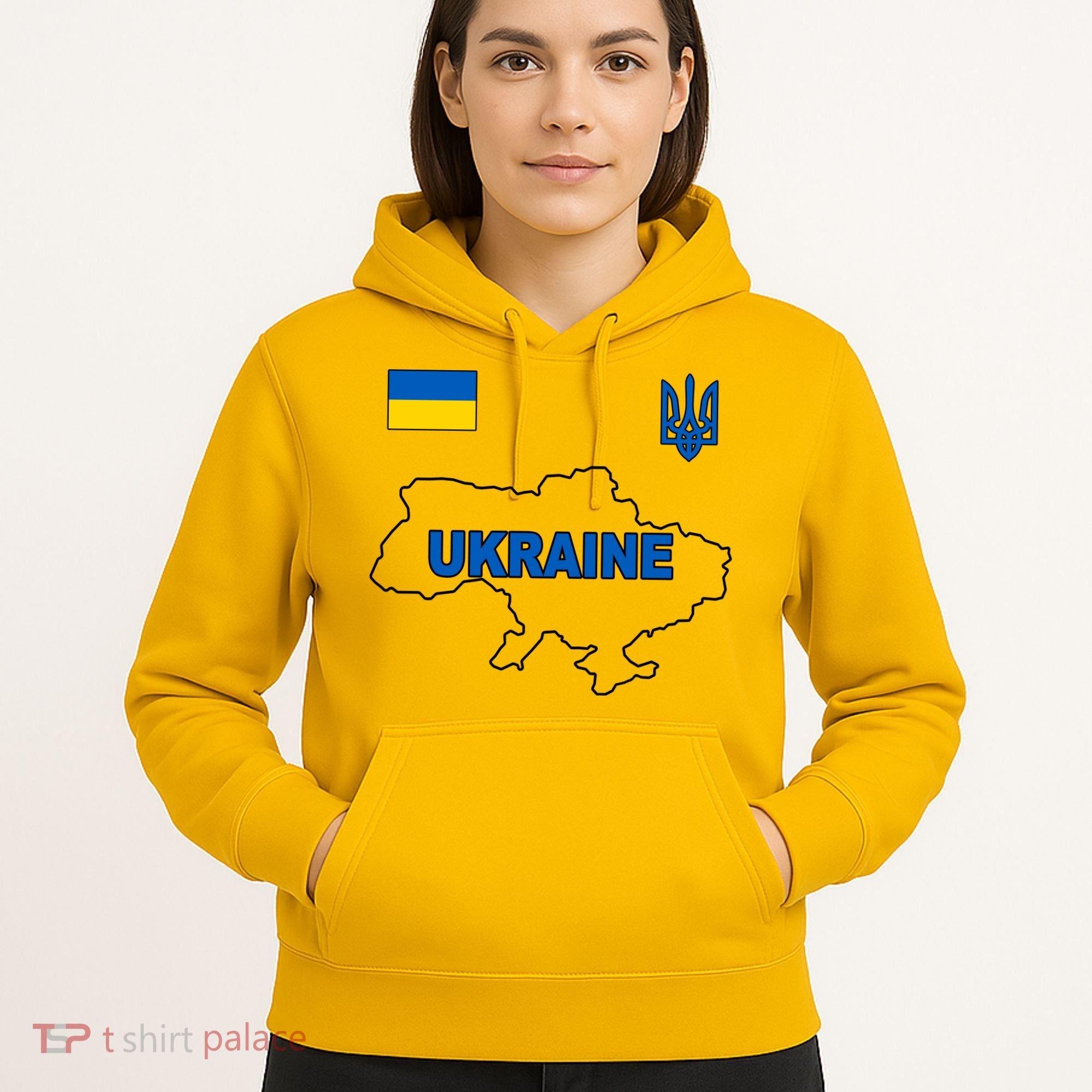 Support Ukraine Country Map Hoodie