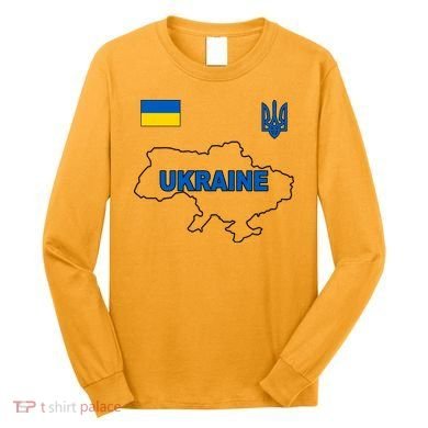 Support Ukraine Country Map Long Sleeve Shirt