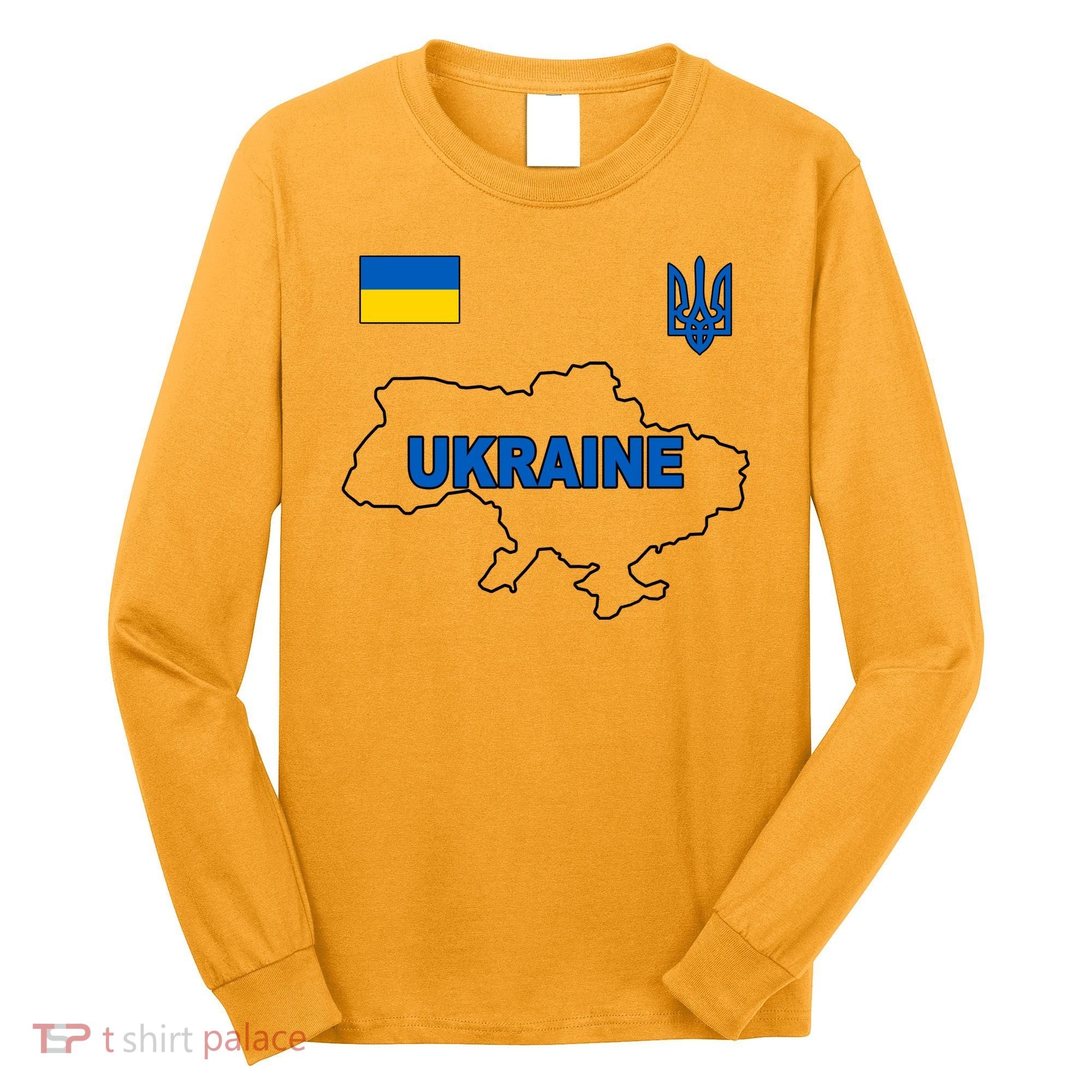 Support Ukraine Country Map Long Sleeve Shirt