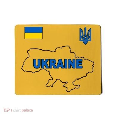 Support Ukraine Country Map Mousepad
