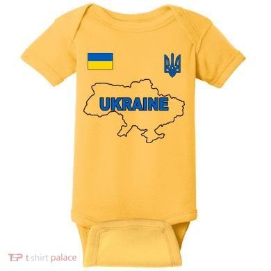 Support Ukraine Country Map Baby Bodysuit