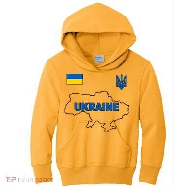 Support Ukraine Country Map Kids Hoodie