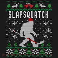 Slapsquatch Ugly Christmas Hockey Sasquatch Bigfoot Funny Gift Women's Hoodie thumb 2