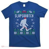 Slapsquatch Ugly Christmas Hockey Sasquatch Bigfoot Funny Gift T-Shirt thumb 0