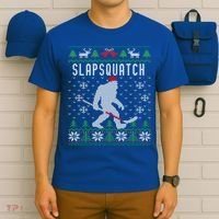 Slapsquatch Ugly Christmas Hockey Sasquatch Bigfoot Funny Gift T-Shirt thumb 6