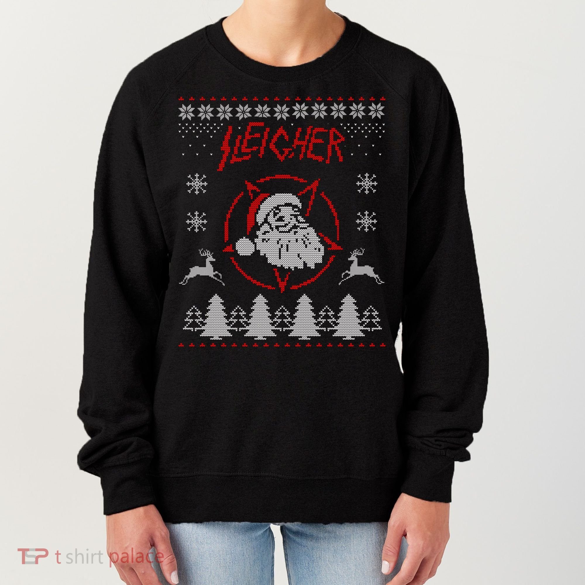 Sleigher Ugly Christmas graphic Santa Metal print Women's Sweatshirt