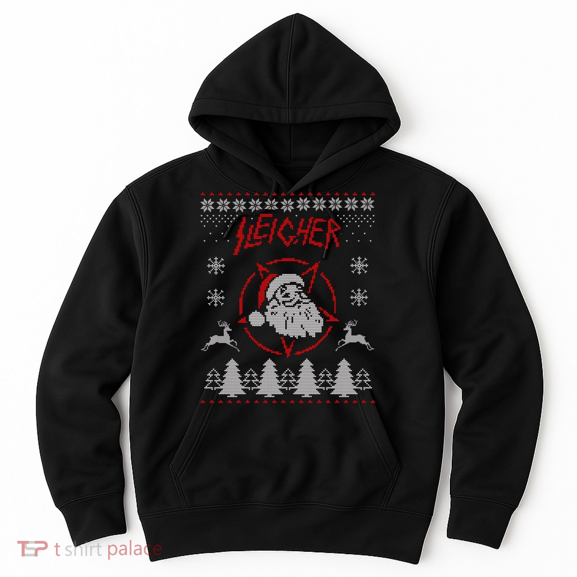 Sleigher Ugly Christmas graphic Santa Metal print Hoodie