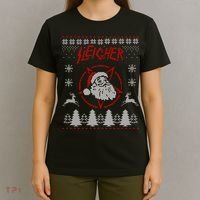 Sleigher Ugly Christmas graphic Santa Metal print T-Shirt thumb 4