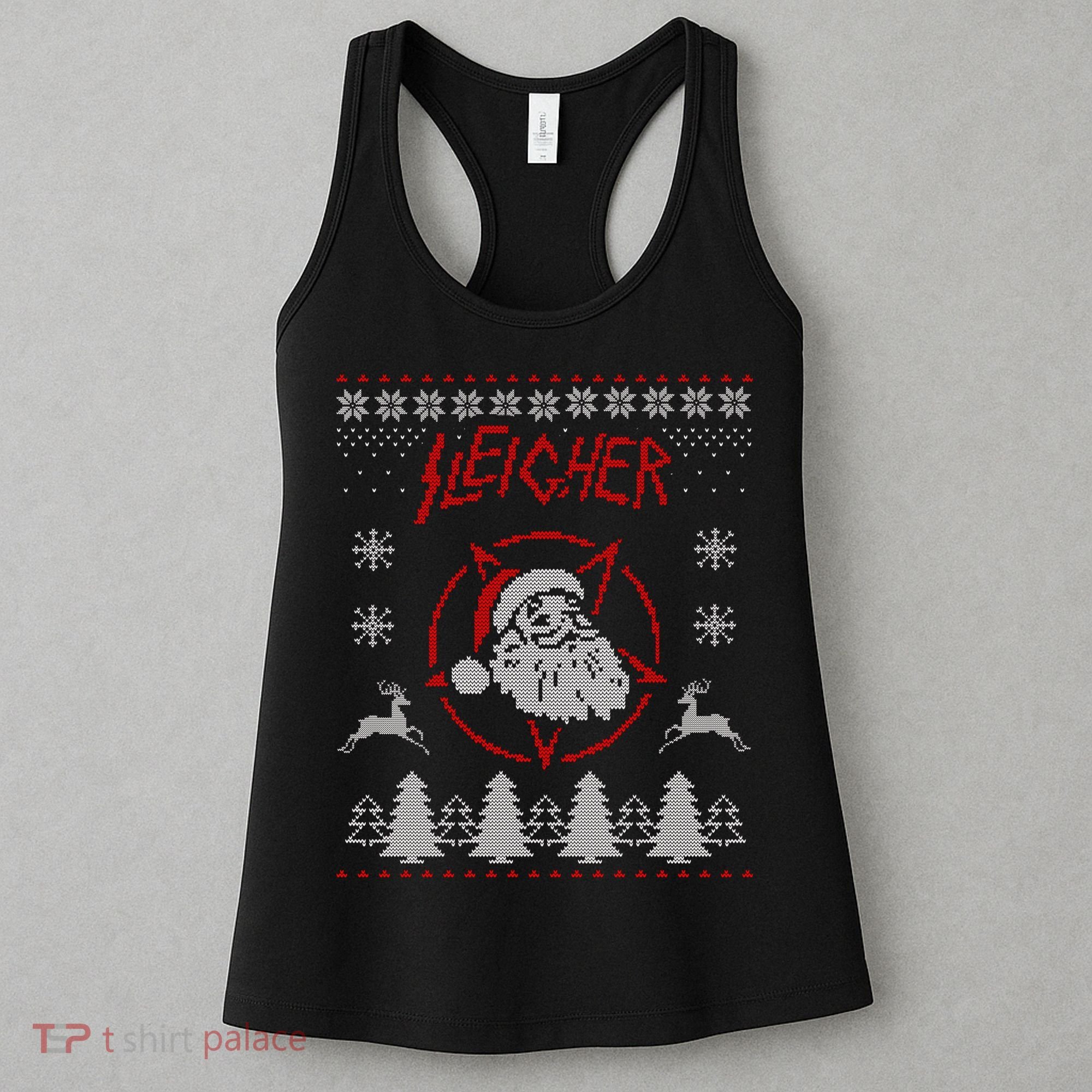 Sleigher Ugly Christmas graphic Santa Metal print Women's Tank Top