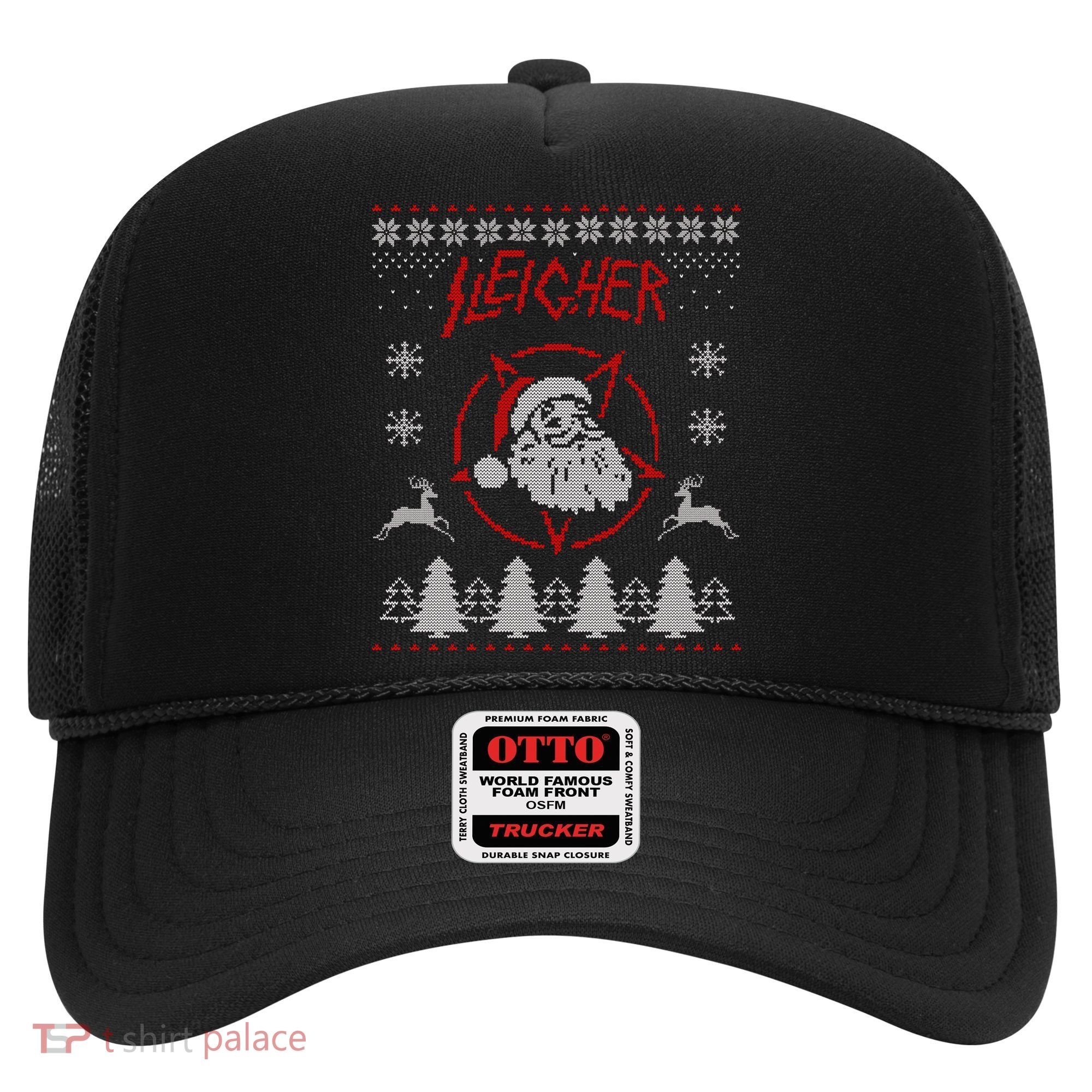 Sleigher Ugly Christmas graphic Santa Metal print Hat