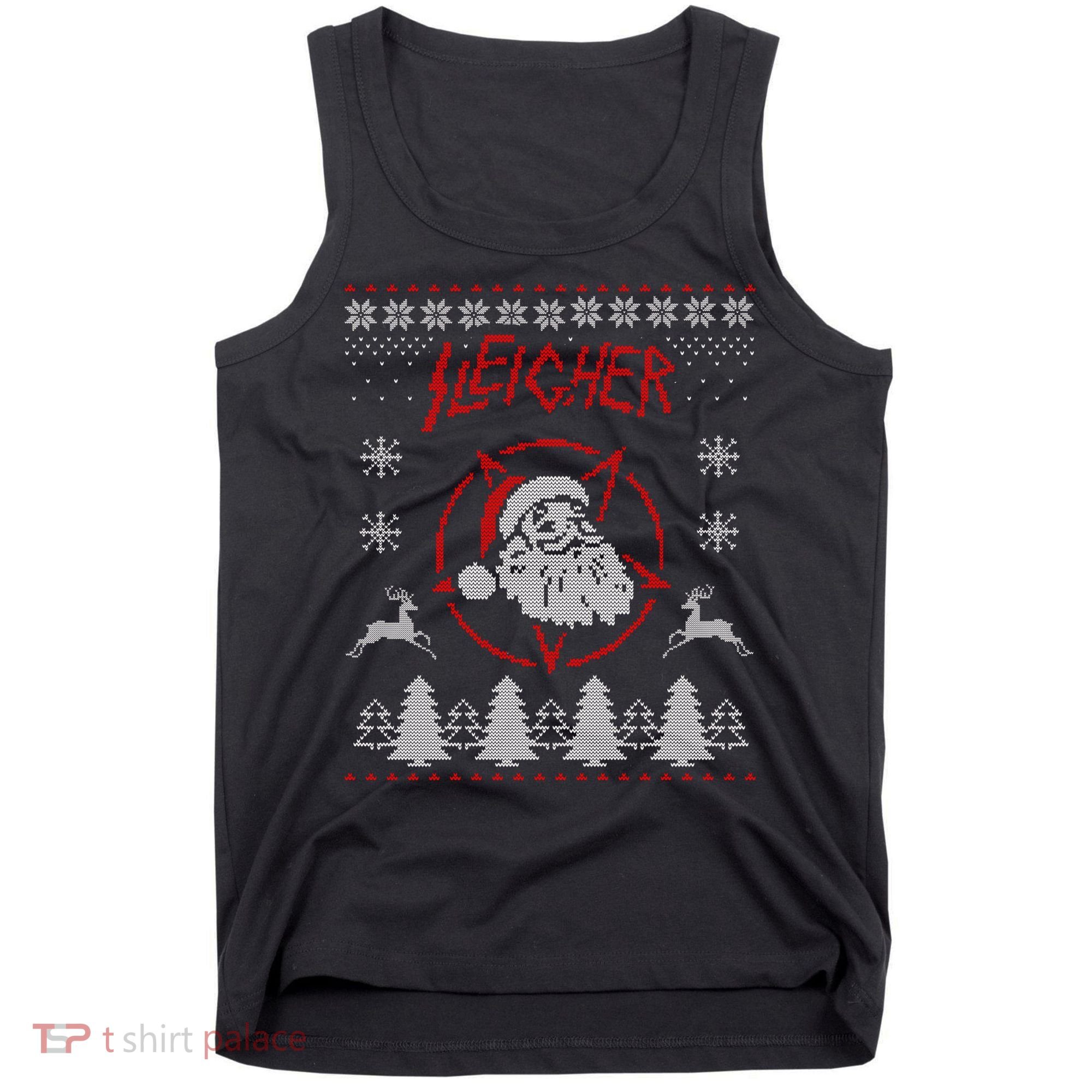 Sleigher Ugly Christmas graphic Santa Metal print Tank Top