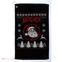 Sleigher Ugly Christmas graphic Santa Metal print Golf Towel thumb 0