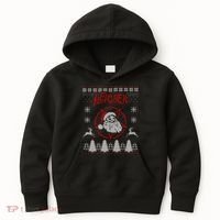 Sleigher Ugly Christmas graphic Santa Metal print Kids Hoodie thumb 0