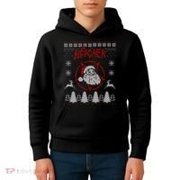 Sleigher Ugly Christmas graphic Santa Metal print Kids Hoodie thumb 4