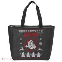 Sleigher Ugly Christmas graphic Santa Metal print Tote Bag thumb 0
