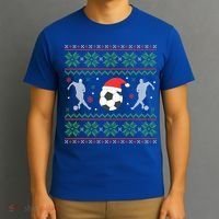 Soccer Ugly Christmas Sweater Funny Xmas Soccer Funny Gift T-Shirt thumb 3