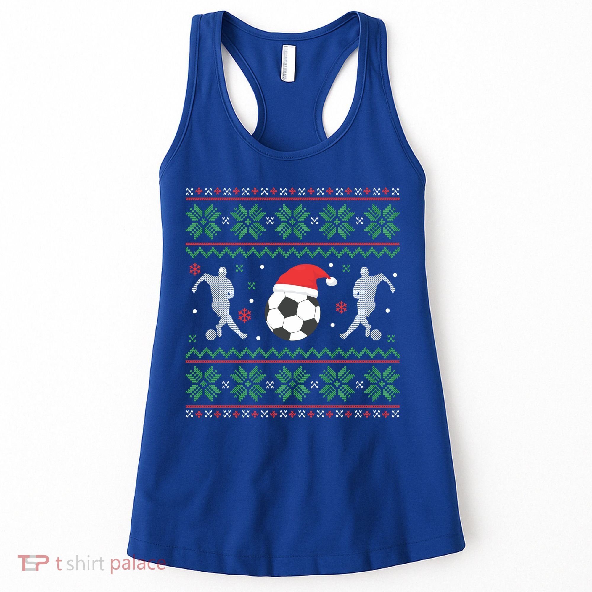 Soccer Ugly Christmas Sweater Funny Xmas Soccer Funny Gift Women's Tank Top