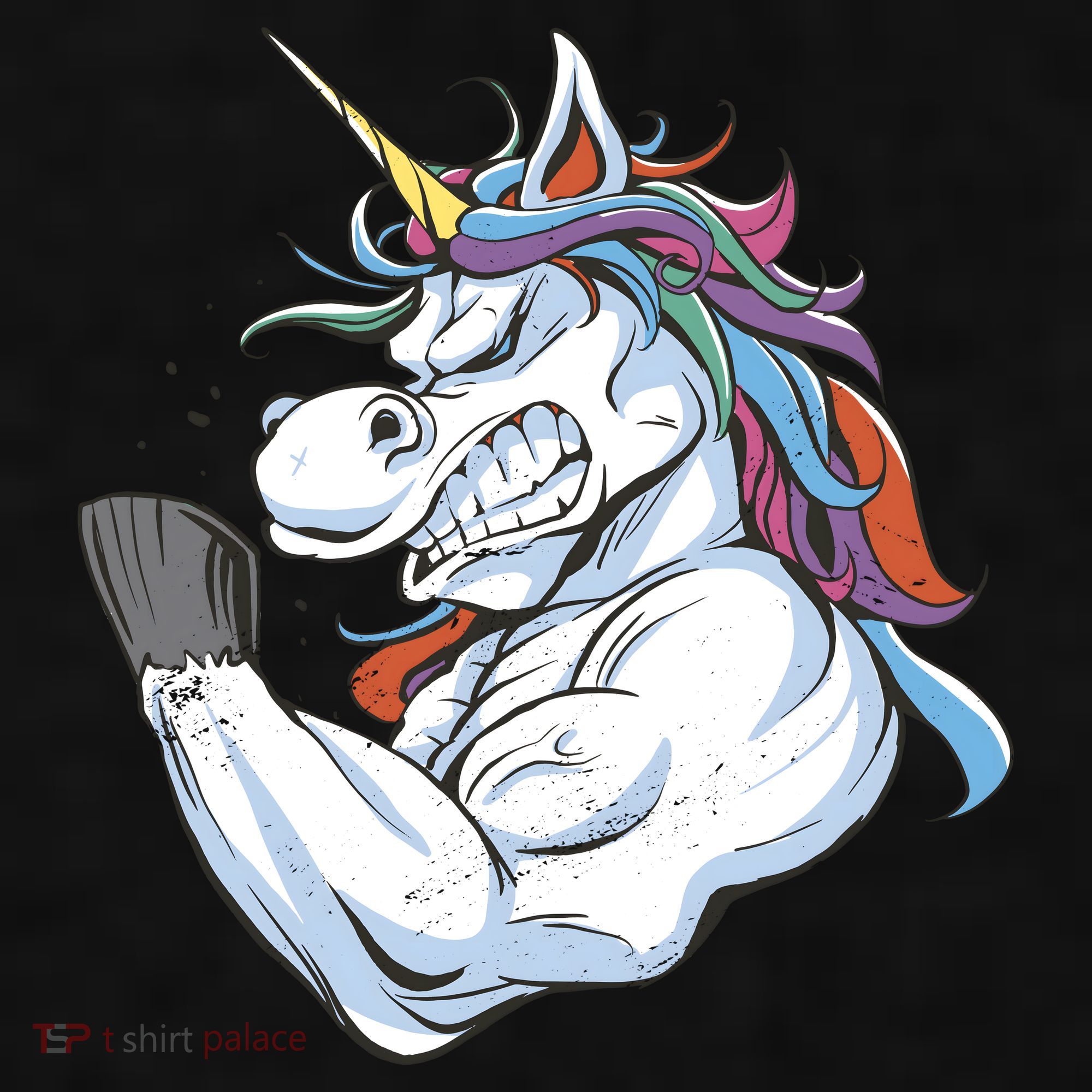 Strong Unicorn Creature Ladies PosiCharge Tri-Blend Wicking Tank